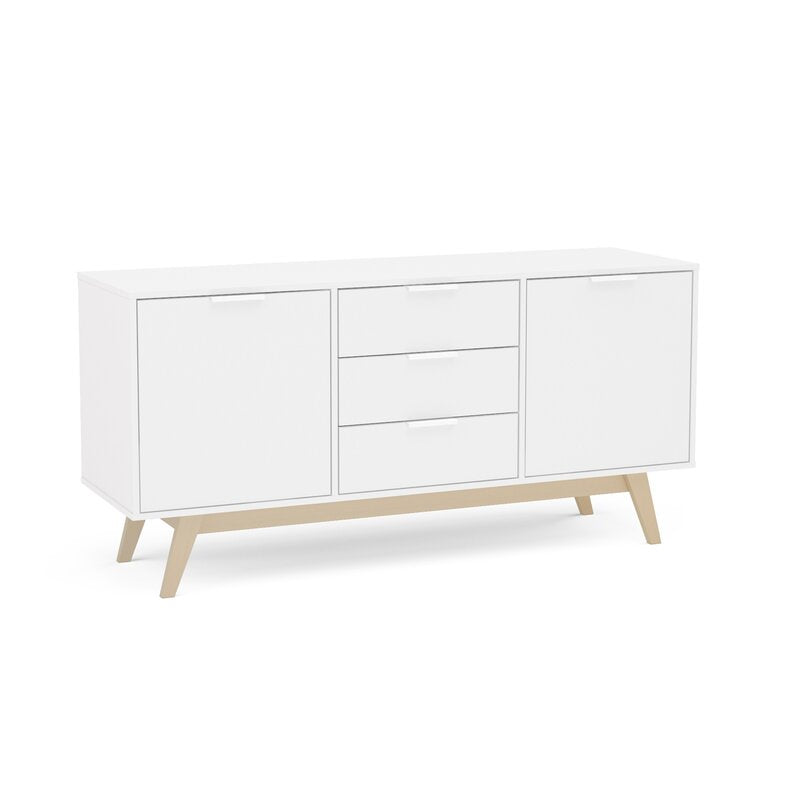 59.06'' Wide 3 Drawer Sideboard Two Drawers Offer Shelved Cabinet Storage for Everything Perfect for Organize