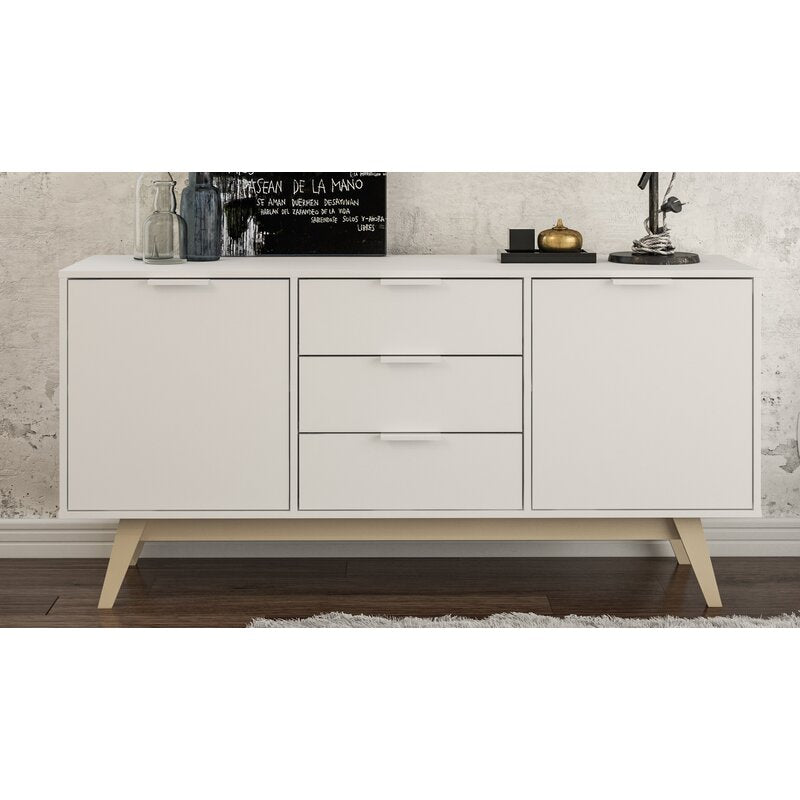 59.06'' Wide 3 Drawer Sideboard Two Drawers Offer Shelved Cabinet Storage for Everything Perfect for Organize