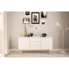 59.06'' Wide 3 Drawer Sideboard Two Drawers Offer Shelved Cabinet Storage for Everything Perfect for Organize