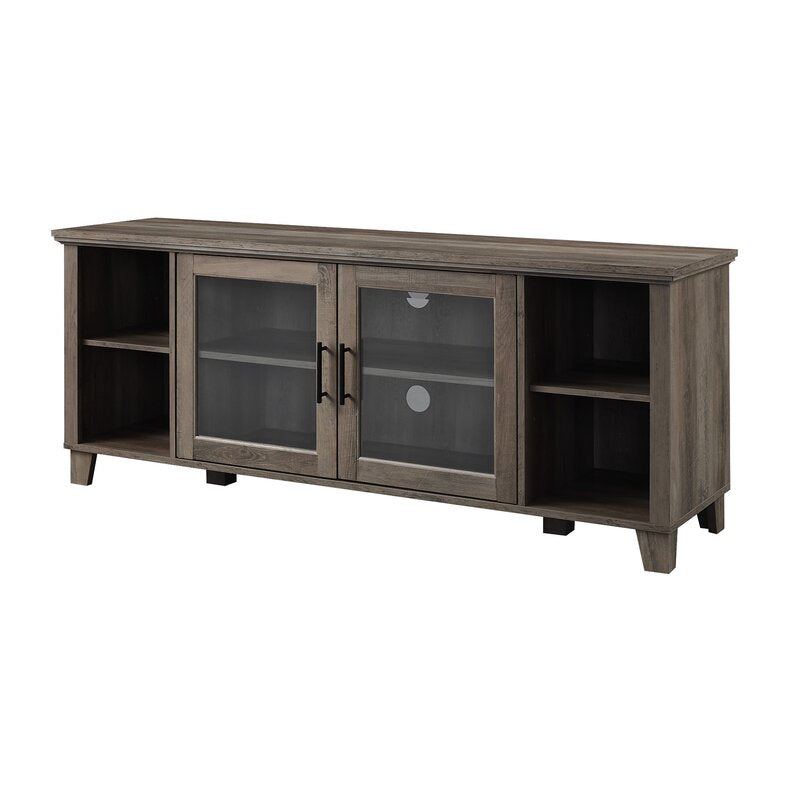 Gray Wash Eberardo TV Stand for TVs up to 58" Clean Lined Bar Pulls Hardware