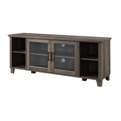Gray Wash Eberardo TV Stand for TVs up to 58" Clean Lined Bar Pulls Hardware