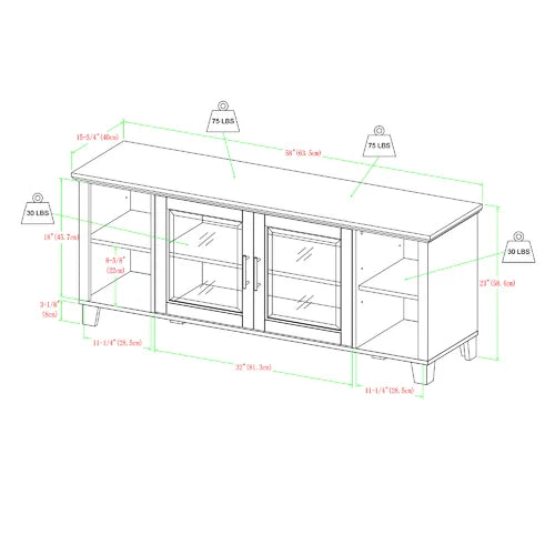Dark Walnut Eberardo TV Stand for TVs up to 58" Indoor Design