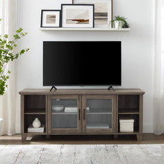 Gray Wash Eberardo TV Stand for TVs up to 58" Clean Lined Bar Pulls Hardware