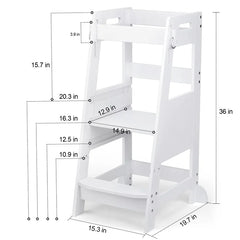 White Eccles Step Stool Height Adjustable Design Provide Perfect Support