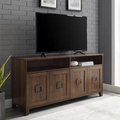 Dark Walnut Eddahbi TV Stand for TVs up to 65" Cable Management Adjustable Shelves
