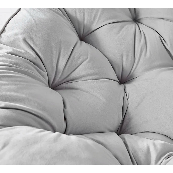 Light Gray Polyester Blend 45'' Wide Tufted Papasan Chair Durable & Stable Frame Design
