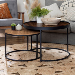Frame 2 Piece Nesting Tables Expands your Decor Horizons Great Space-Saving Setting for Cozier Homes