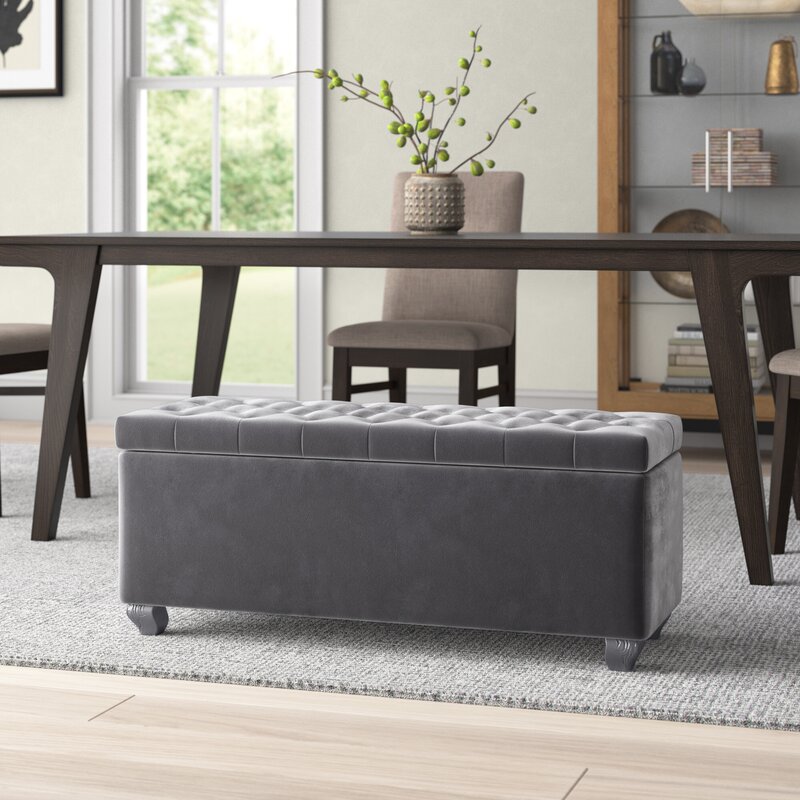 Upholstered Flip Top Storage Bench Brings Luxe Style To Your Bedroom Living Room