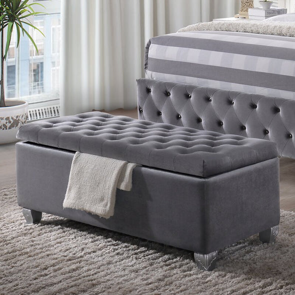 Upholstered Flip Top Storage Bench Brings Luxe Style To Your Bedroom Living Room