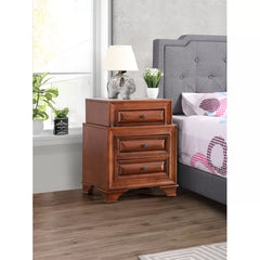 Solid Wood Edwardsville 29'' Tall 3 - Drawer Nightstand
