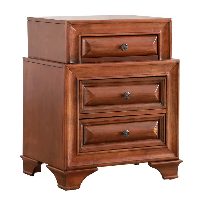 Solid Wood Edwardsville 29'' Tall 3 - Drawer Nightstand