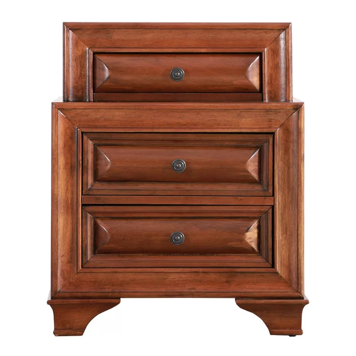 Solid Wood Edwardsville 29'' Tall 3 - Drawer Nightstand