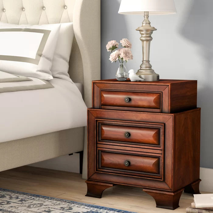 Solid Wood Edwardsville 29'' Tall 3 - Drawer Nightstand