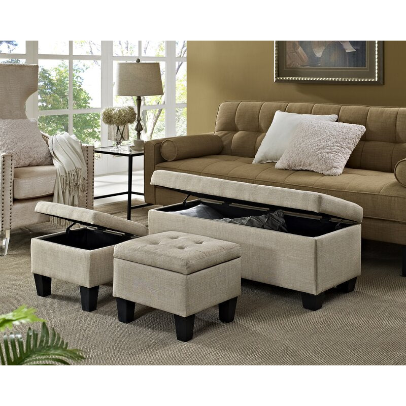 Edyth 17'' Wide Tufted Rectangle Storage Ottoman with Storage