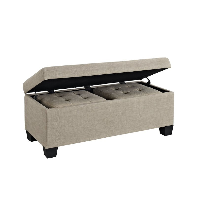 Edyth 17'' Wide Tufted Rectangle Storage Ottoman with Storage