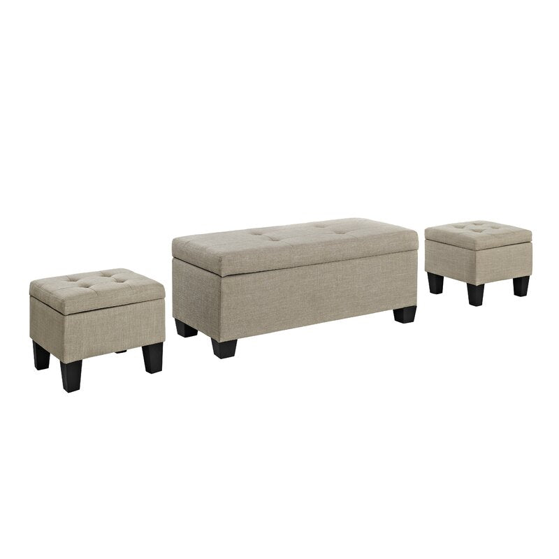 Edyth 17'' Wide Tufted Rectangle Storage Ottoman with Storage