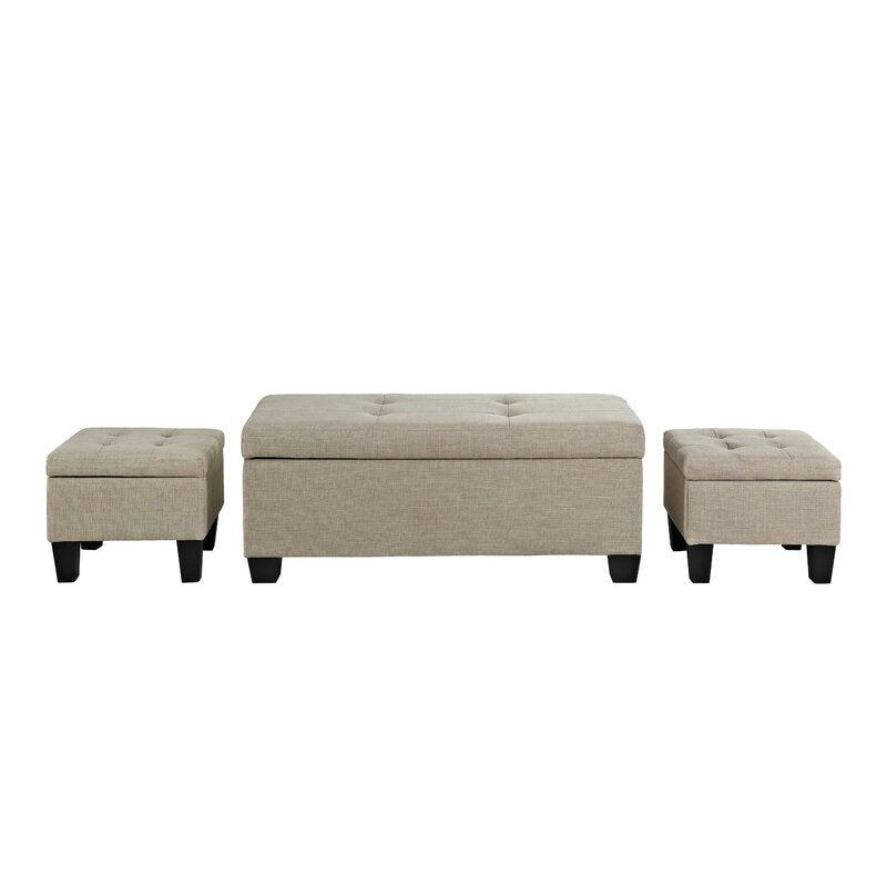 Edyth 17'' Wide Tufted Rectangle Storage Ottoman with Storage