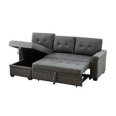 Dark Gray Efim 84" Wide Reversible Sleeper Sofa & Chaise Design