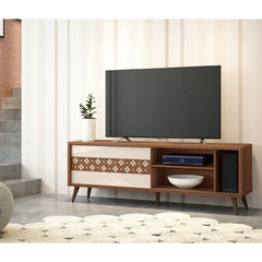 Solid Wood Eile TV Stand for TVs up to 75" Three Open Compartments Perfect for Space Saving