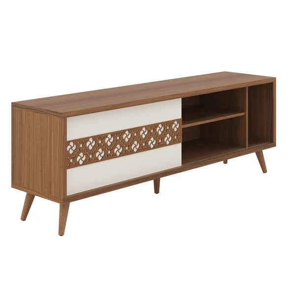 Solid Wood Eile TV Stand for TVs up to 75" Three Open Compartments Perfect for Space Saving