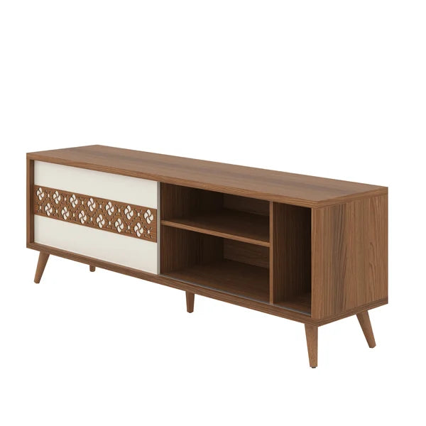 Solid Wood Eile TV Stand for TVs up to 75" Three Open Compartments Perfect for Space Saving