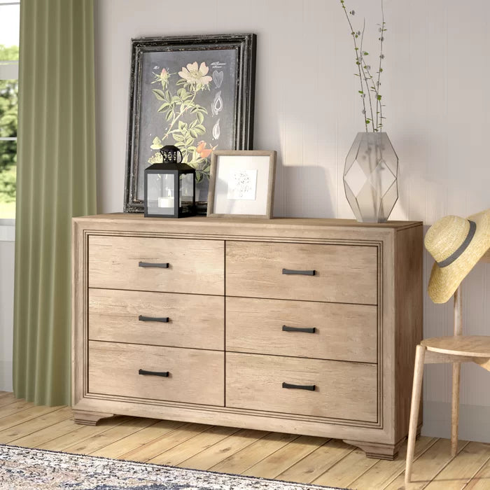 Eisley 6 Drawer 58'' W Double Dresser Offer Plenty of Storage Perfect Organize