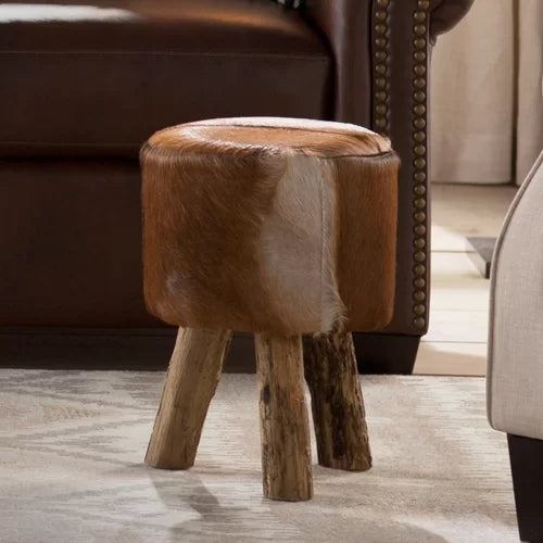 Elba 18'' Tall Solid Wood Accent Stool 3 Teak Wood Tripod-Style Legs