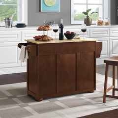 Natural Wood Top Kitchen Island Storage Options to Stow Away all your Prepping Utensils There are Four Spacious Drawers and Two Cabinets