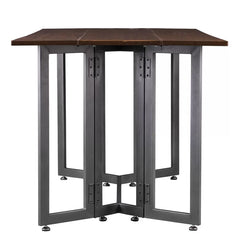 Eleanora Drop Leaf Iron Trestle Dining Table Perfect for Kitchen
