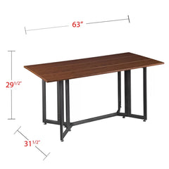 Eleanora Drop Leaf Iron Trestle Dining Table Perfect for Kitchen