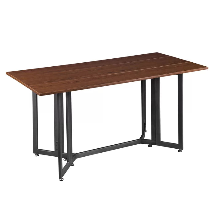 Eleanora Drop Leaf Iron Trestle Dining Table Perfect for Kitchen