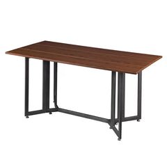 Eleanora Drop Leaf Iron Trestle Dining Table Perfect for Kitchen