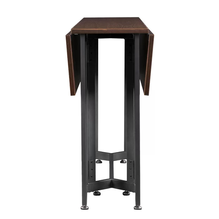 Eleanora Drop Leaf Iron Trestle Dining Table Perfect for Kitchen