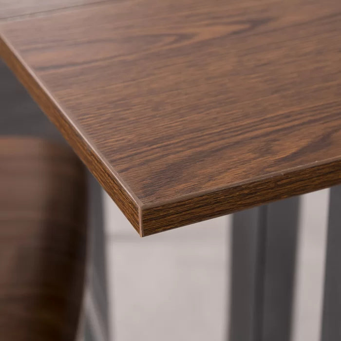 Eleanora Drop Leaf Iron Trestle Dining Table Perfect for Kitchen