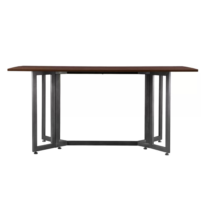 Eleanora Drop Leaf Iron Trestle Dining Table Perfect for Kitchen