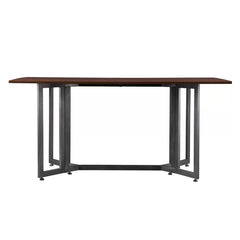 Eleanora Drop Leaf Iron Trestle Dining Table Perfect for Kitchen