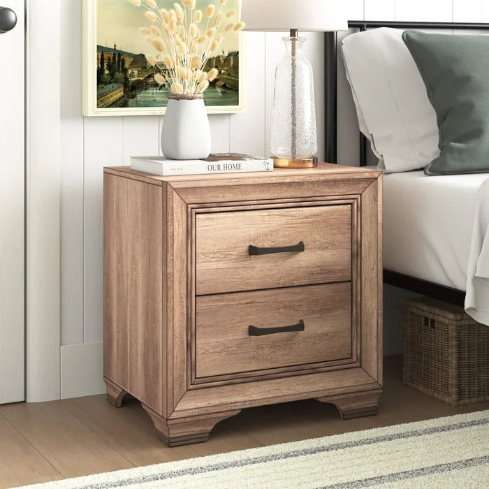 Eleora 23'' Tall 2 - Drawer Nightstand in Sandstone Coastal Farmhouse Style