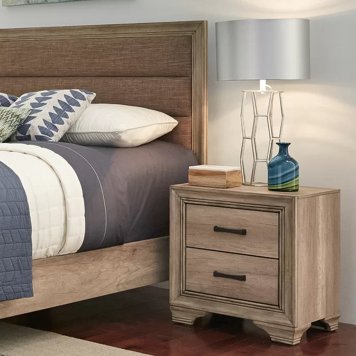 Eleora 23'' Tall 2 - Drawer Nightstand in Sandstone Coastal Farmhouse Style
