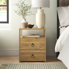 Natural Elin 26.5'' Tall 2 - Drawer Nightstand Contemporary Style