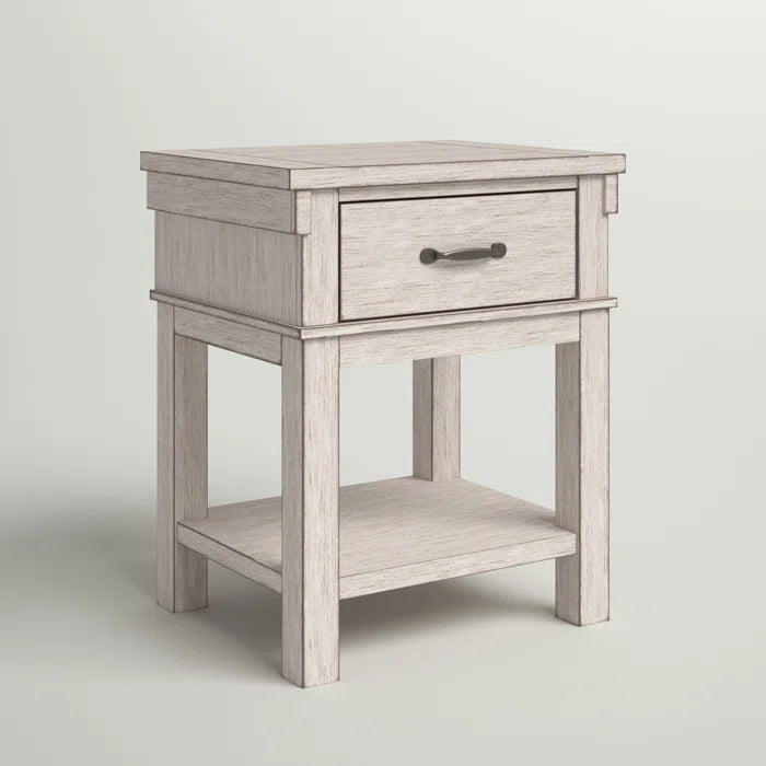 Beige Ellen 24'' Tall 1 - Drawer Nightstand Bring Classic Style to your Bedroom Perfect for Bedside