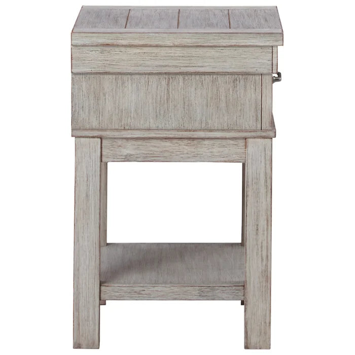 Beige Ellen 24'' Tall 1 - Drawer Nightstand Bring Classic Style to your Bedroom Perfect for Bedside