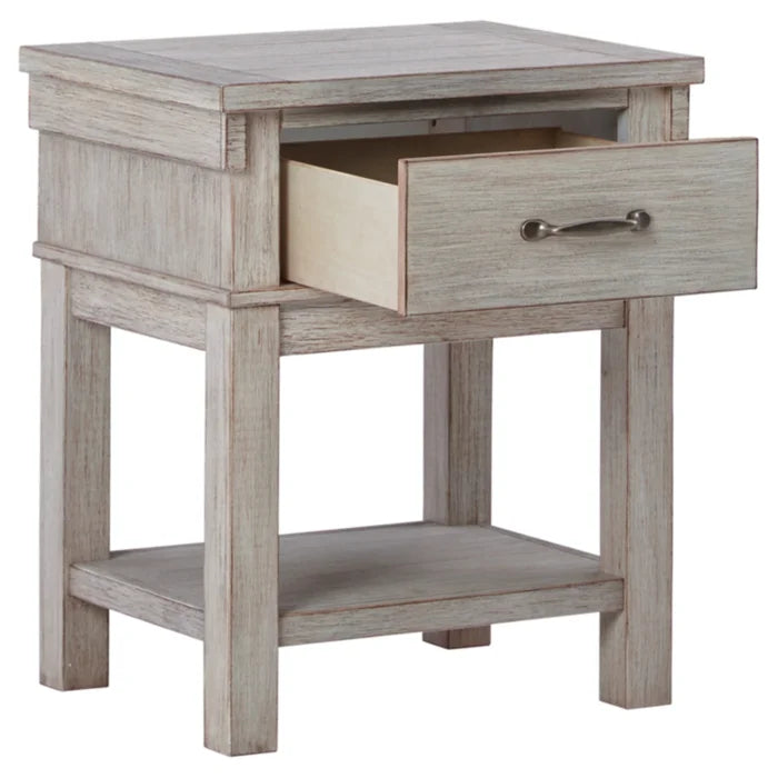 Beige Ellen 24'' Tall 1 - Drawer Nightstand Bring Classic Style to your Bedroom Perfect for Bedside