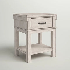 Beige Ellen 24'' Tall 1 - Drawer Nightstand Bring Classic Style to your Bedroom Perfect for Bedside