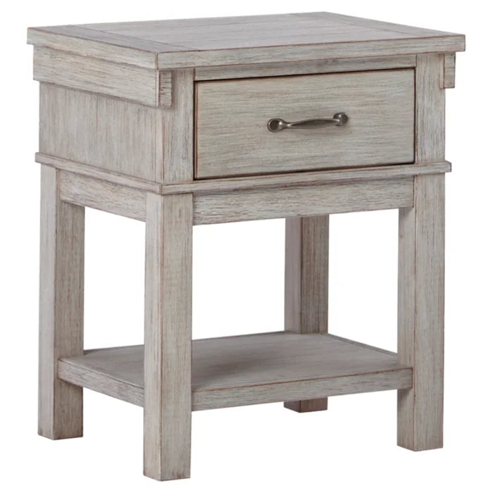 Beige Ellen 24'' Tall 1 - Drawer Nightstand Bring Classic Style to your Bedroom Perfect for Bedside