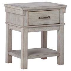 Beige Ellen 24'' Tall 1 - Drawer Nightstand Bring Classic Style to your Bedroom Perfect for Bedside