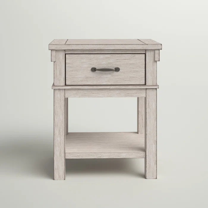 Beige Ellen 24'' Tall 1 - Drawer Nightstand Bring Classic Style to your Bedroom Perfect for Bedside