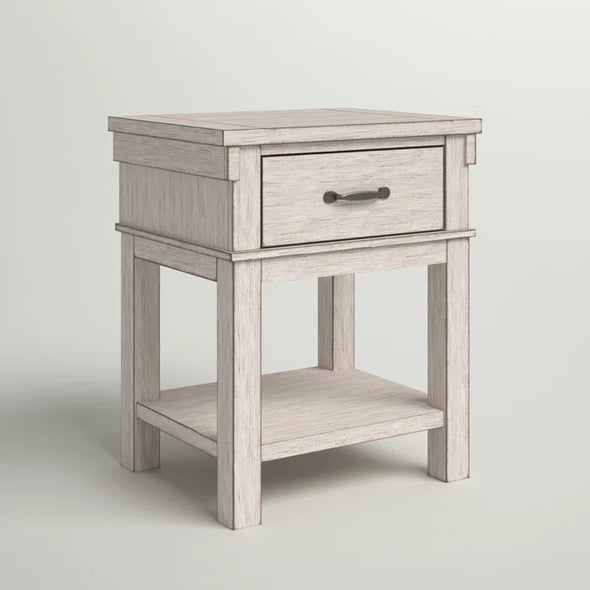 Beige Ellen 24'' Tall 1 - Drawer Nightstand Bring Classic Style to your Bedroom Perfect for Bedside