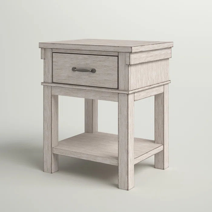 Beige Ellen 24'' Tall 1 - Drawer Nightstand Bring Classic Style to your Bedroom Perfect for Bedside
