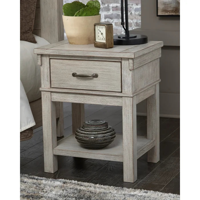 Beige Ellen 24'' Tall 1 - Drawer Nightstand Bring Classic Style to your Bedroom Perfect for Bedside