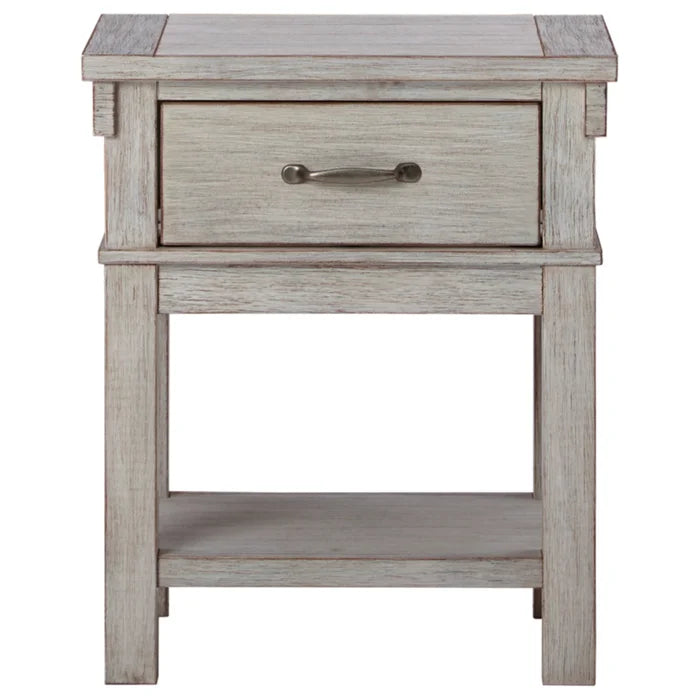 Beige Ellen 24'' Tall 1 - Drawer Nightstand Bring Classic Style to your Bedroom Perfect for Bedside